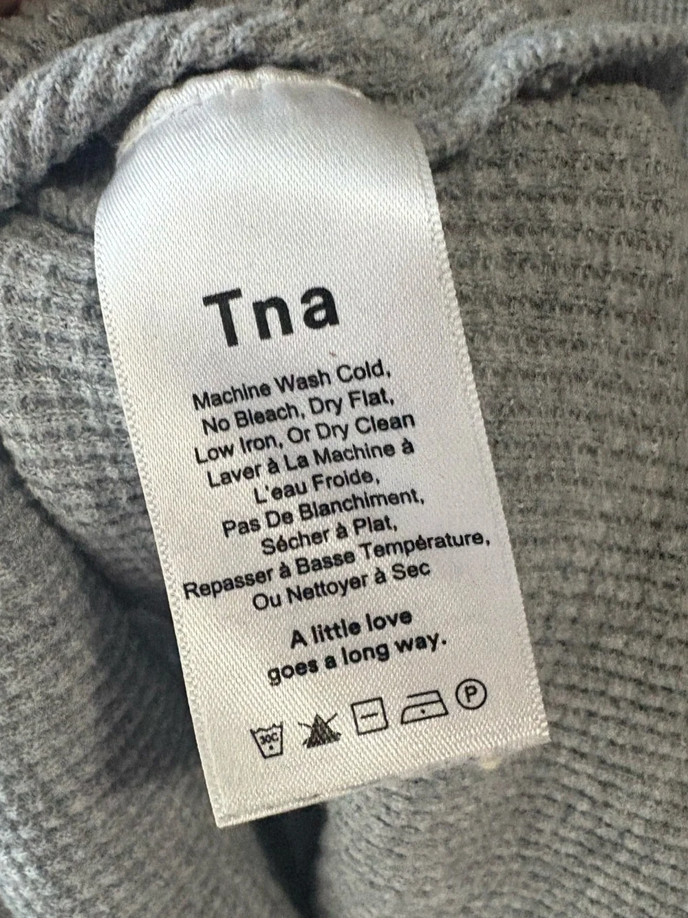 TNA by Aritzia Gray Waffle Knit Cowl Neck Long Sleeve Top Size Medium - Picture 8 of 9